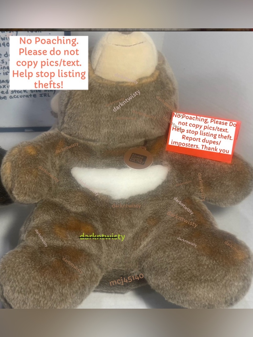 HTF VTG GUND SNUFFLES CHOCOLATE & CARAMEL ANNIVERSARY PAIR SHIPS WW 15” FREE GWP - Picture 5 of 15